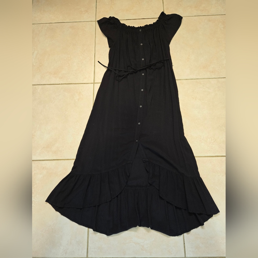 LOFT Elegant Black Off-Shoulder Dress